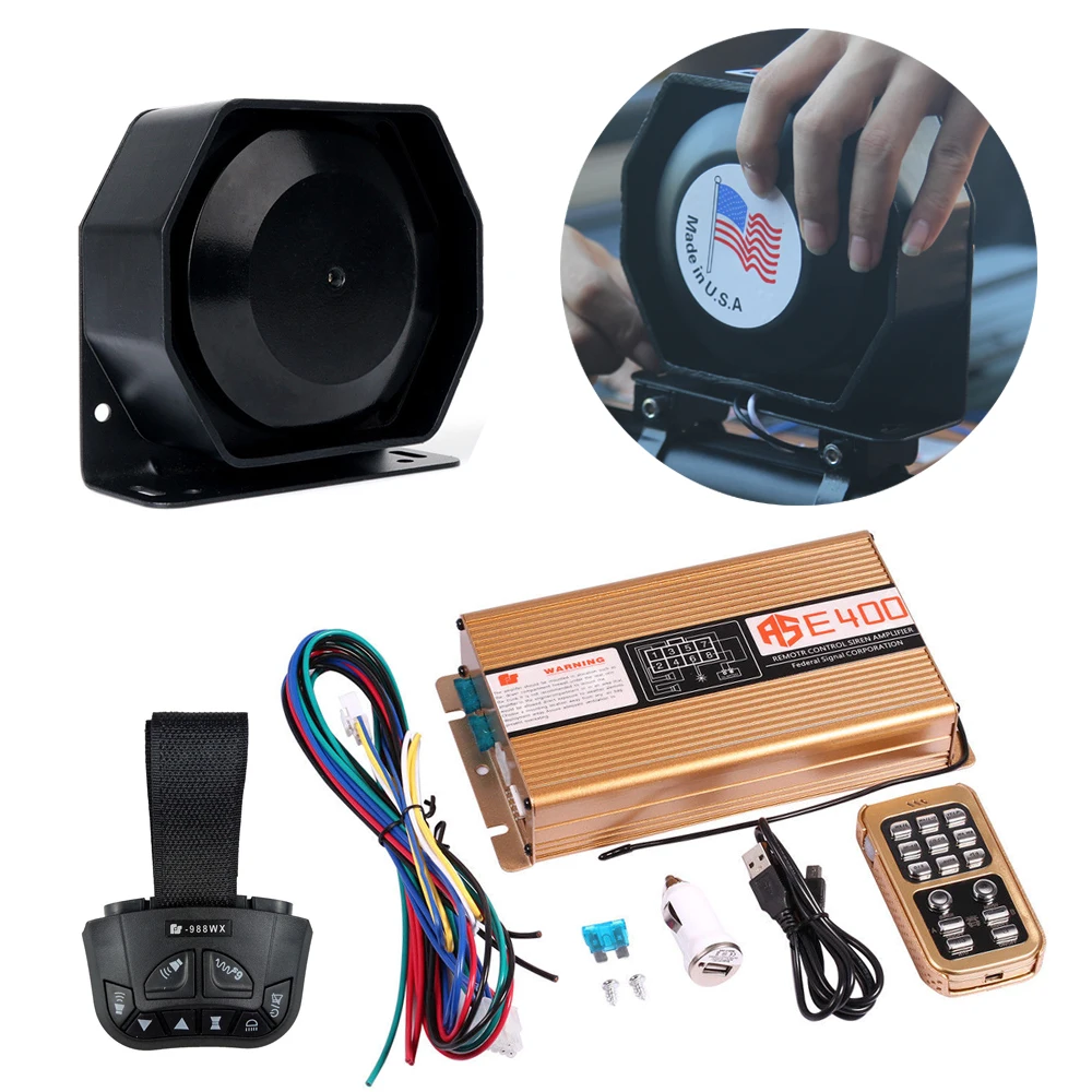 Auto Vehicle Horns 2022 200W Alarm 8 Sound Tone Emergency Speaker Police Fire Siren Double remote Warning Loudspeaker 120-130dB
Auto Vehicle Horns 2022 200W Alarm 8 Sound Tone Emergency Speaker Police Fire Siren Double remote Warning Loudspeaker 120-130dB