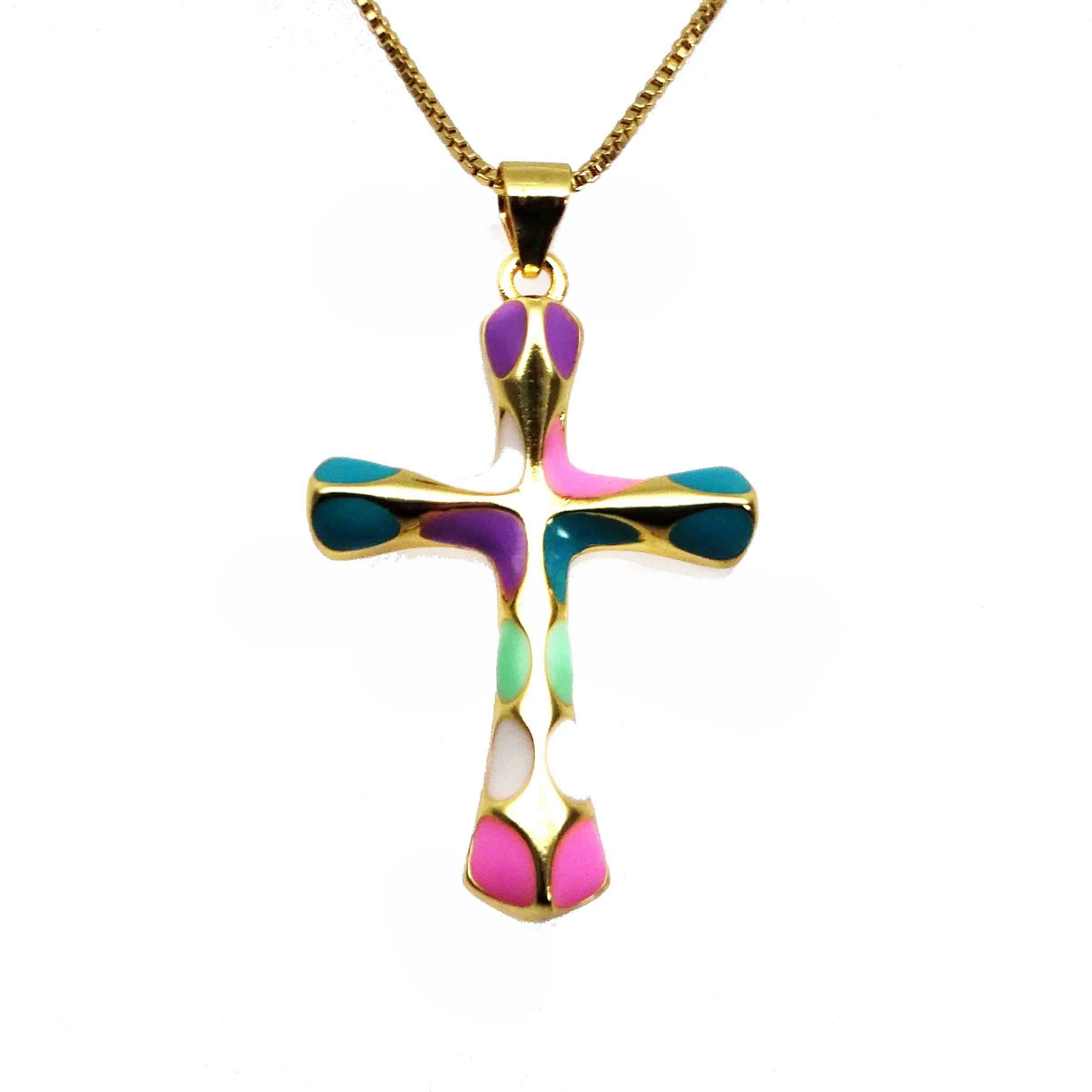 Micro zircon Rainbow cross pendant necklace Drops of paint Red black crosscopper gold plated DIY neck catenary necklace jewelry
Micro zircon Rainbow cross pendant necklace Drops of paint Red black crosscopper gold plated DIY neck catenary necklace jewelry