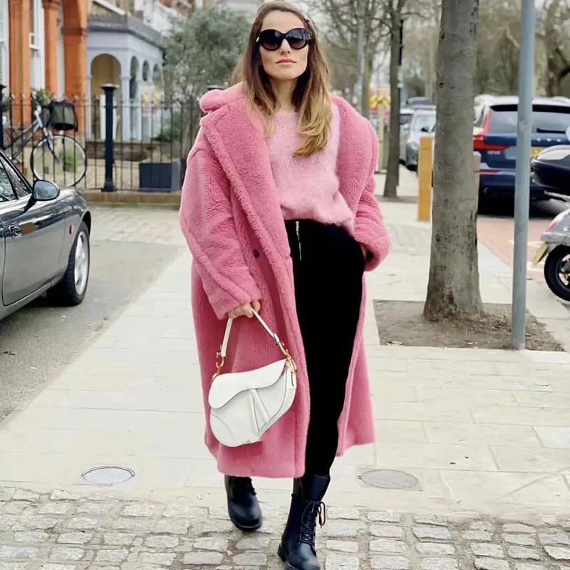 Autumn Winter Women Fashion Chic Purple Teddy Coat Female Buttons Pockets Lapel Collar Warm Outerwear Girls Casual Streetwear
Autumn Winter Women Fashion Chic Purple Teddy Coat Female Buttons Pockets Lapel Collar Warm Outerwear Girls Casual Streetwear