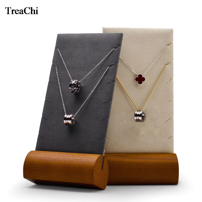 New Beige & Gray Necklace Display Stand Pendant Holder Shelf Solid Wood with Microfiber Jewelry Dispaly Organizer Showcase
New Beige & Gray Necklace Display Stand Pendant Holder Shelf Solid Wood with Microfiber Jewelry Dispaly Organizer Showcase
