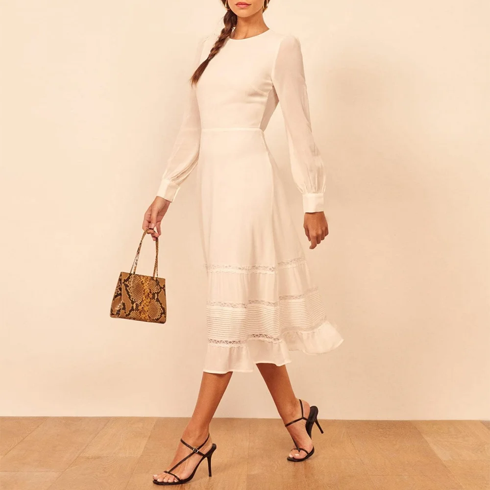 Dresses For Women 2021 Elegant Party Midi Dress Lace Insert Vintage Chiffon Dress Spring Autumn Round Neck Long Sleeve Dress
Dresses For Women 2021 Elegant Party Midi Dress Lace Insert Vintage Chiffon Dress Spring Autumn Round Neck Long Sleeve Dress