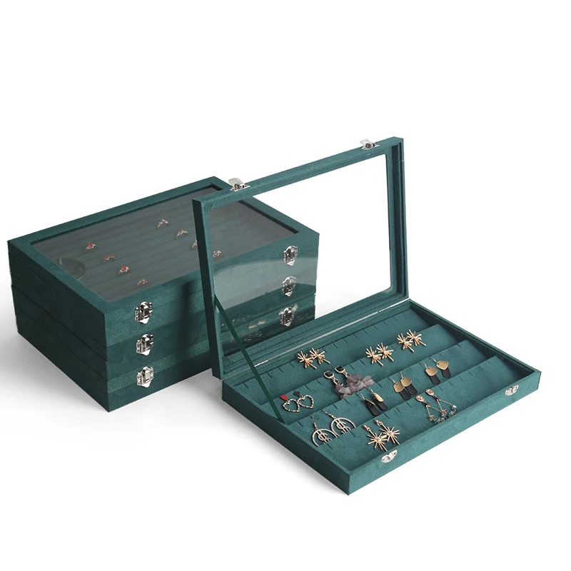 Velvet Gray Carrying Case with Glass Cover Jewelry Ring Display Box Tray Holder Storage Box Organizer Earrings Ring Bracelet
Velvet Gray Carrying Case with Glass Cover Jewelry Ring Display Box Tray Holder Storage Box Organizer Earrings Ring Bracelet