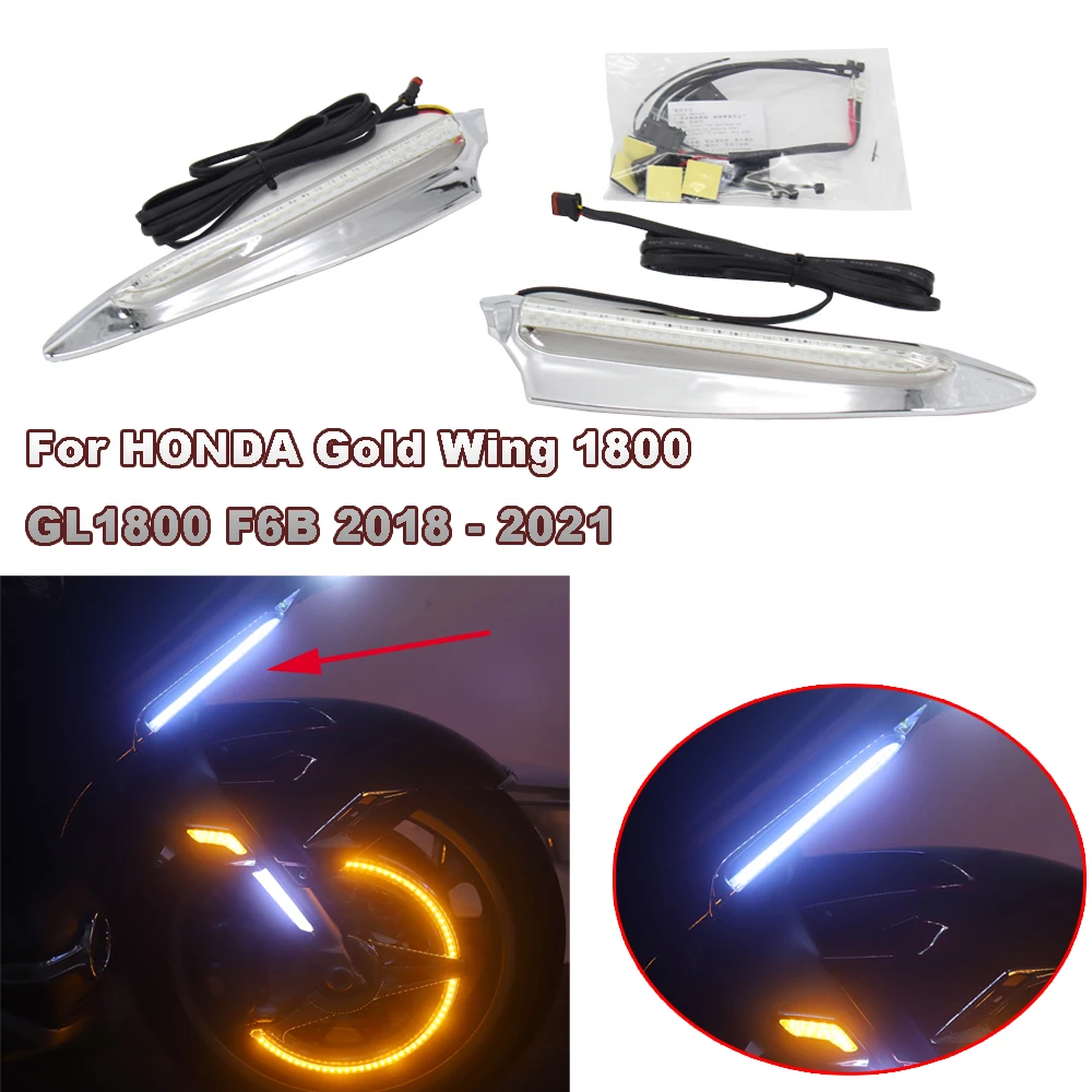 Chrome or Black Motorcycle Front Lighted Vent Trim LED Turn Signal Kit 2018 - 2021 2020 For HONDA GoldWing GL 1800 GL1800 F6B
Chrome or Black Motorcycle Front Lighted Vent Trim LED Turn Signal Kit 2018 - 2021 2020 For HONDA GoldWing GL 1800 GL1800 F6B