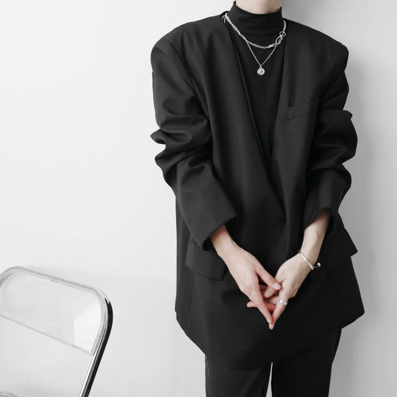 Men's Loose Collarless Pullover Suit Autumn Suit Korean Version New Large Fashionable Men's Youth Suit Casual Coat
Men's Loose Collarless Pullover Suit Autumn Suit Korean Version New Large Fashionable Men's Youth Suit Casual Coat