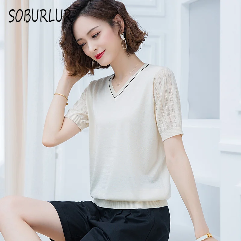 SOBURLUR 2021 Summer New Basic Short Sleeve T-shirts Women's T-shirt Crop Tops Woman Clothes Oversized T-shirt V-neck
SOBURLUR 2021 Summer New Basic Short Sleeve T-shirts Women's T-shirt Crop Tops Woman Clothes Oversized T-shirt V-neck