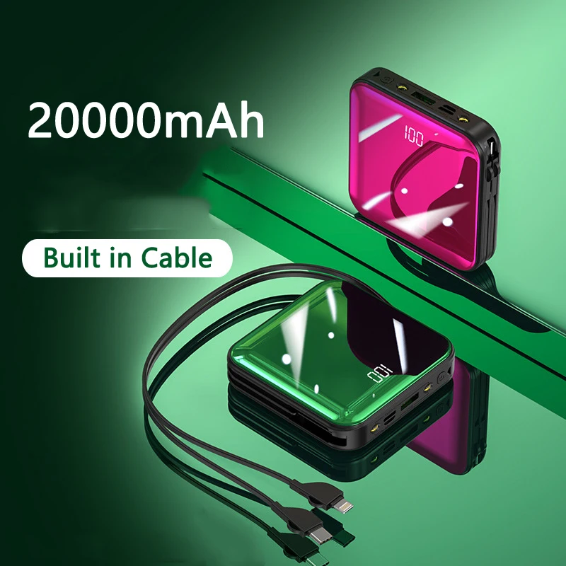20000mAh Mini Power Bank Built in Cable Type C 22.5W Fast Charger Powerbank Portable External Battery Pack Power Bank Poverbank
20000mAh Mini Power Bank Built in Cable Type C 22.5W Fast Charger Powerbank Portable External Battery Pack Power Bank Poverbank