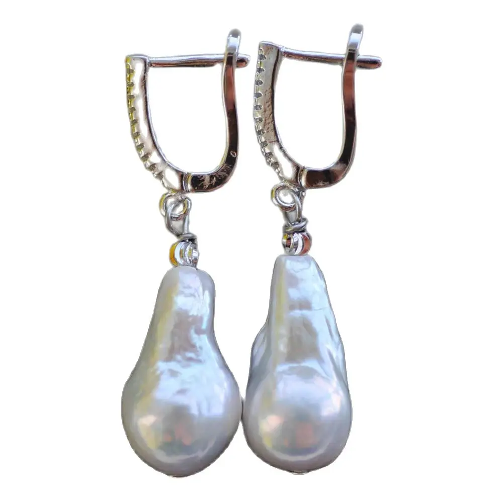 MTC·STAR Z10321 Natural 19mm White Tear-Drop Baroque Keshi Pearl CZ Dangle Earring
MTC·STAR Z10321 Natural 19mm White Tear-Drop Baroque Keshi Pearl CZ Dangle Earring