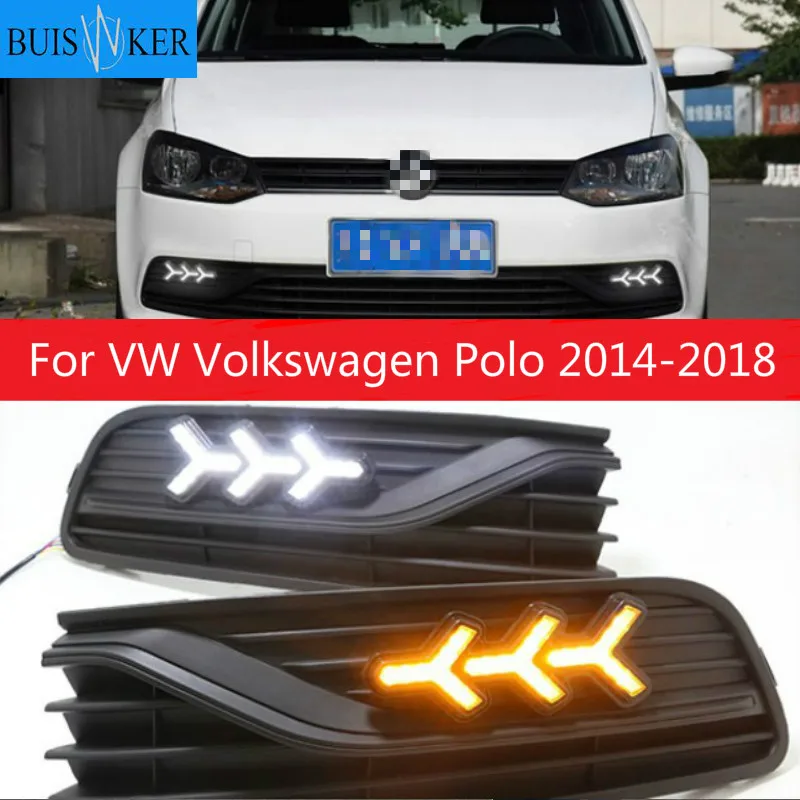 2Pcs for VW Volkswagen Polo 2014-2018 Daytime Running Light flow Yellow Turn signal LED DRL Fog lamp
2Pcs for VW Volkswagen Polo 2014-2018 Daytime Running Light flow Yellow Turn signal LED DRL Fog lamp