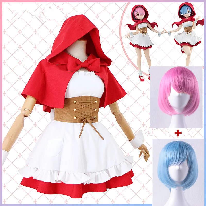 Аниме Re: Life a Different World from Zero Ram Rem Little Red Riding Hood, полный комплект, карнавальный костюм на Хэллоуин + парики для женщин
Аниме Re: Life a Different World from Zero Ram Rem Little Red Riding Hood, полный комплект, карнавальный костюм на Хэллоуин + парики для женщин