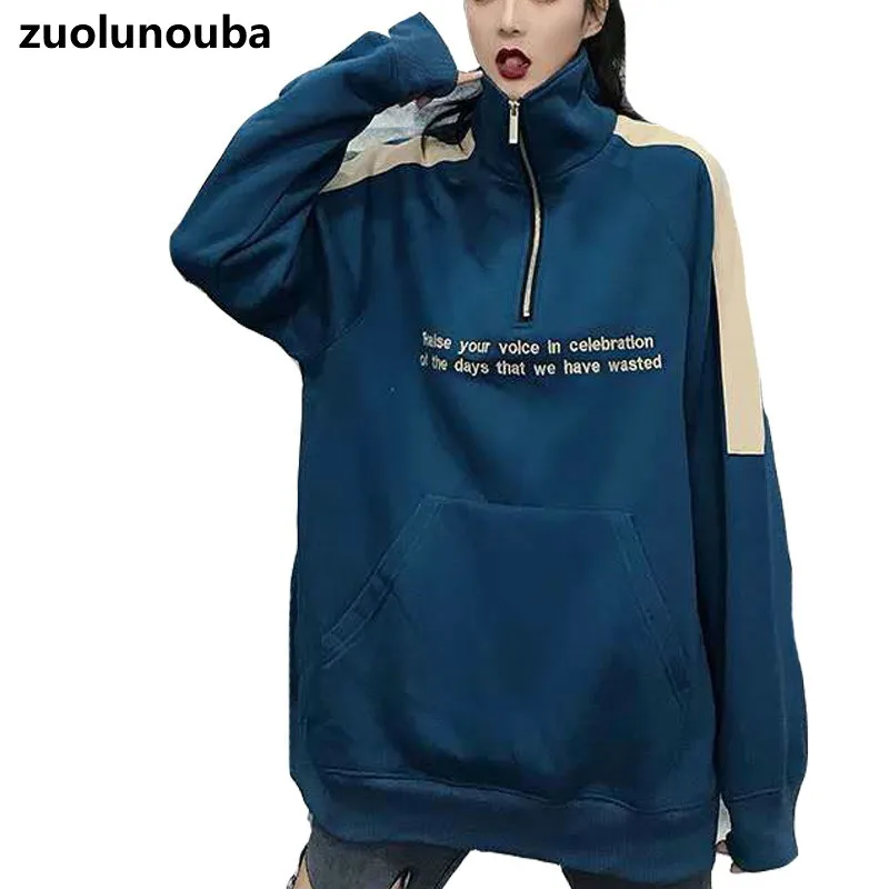 2020 New Half-high Collar Autumn And Winter Plus Velvet Thick Women Sweatshirt Loose Lazy Letter Printing Ladies Zipper Pullover
2020 New Half-high Collar Autumn And Winter Plus Velvet Thick Women Sweatshirt Loose Lazy Letter Printing Ladies Zipper Pullover