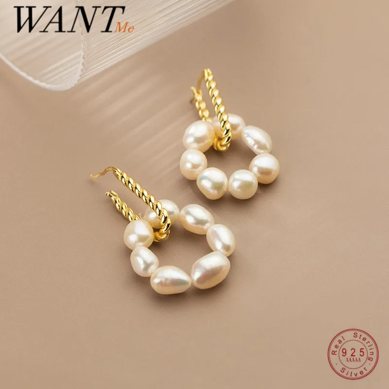 WANTME 925 Sterling Silver Bohemian Baroque Pearl Circle Pendant Twist Ear Buckle Earrings for Women Charming Hip Hop Jewelry
WANTME 925 Sterling Silver Bohemian Baroque Pearl Circle Pendant Twist Ear Buckle Earrings for Women Charming Hip Hop Jewelry