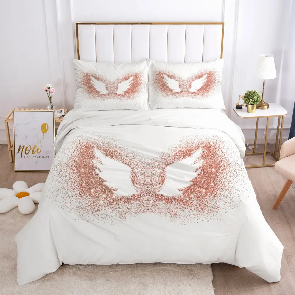 Modern Bedding Sets Duvet Cover Set Quilt/Comforter/Blanket Covers Pillowcase Pink 3D Custom King Single Size Bed Linen
Modern Bedding Sets Duvet Cover Set Quilt/Comforter/Blanket Covers Pillowcase Pink 3D Custom King Single Size Bed Linen