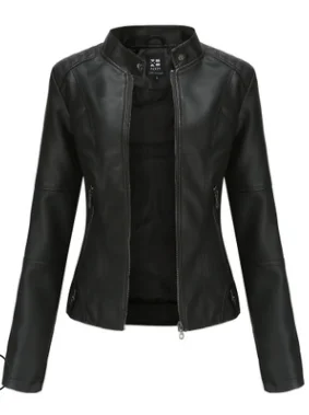 faux leather PU Jacket Women Spring Autumn Fashion Motorcycle Jacket Black faux leather coats Outerwear Coat HOT
faux leather PU Jacket Women Spring Autumn Fashion Motorcycle Jacket Black faux leather coats Outerwear Coat HOT