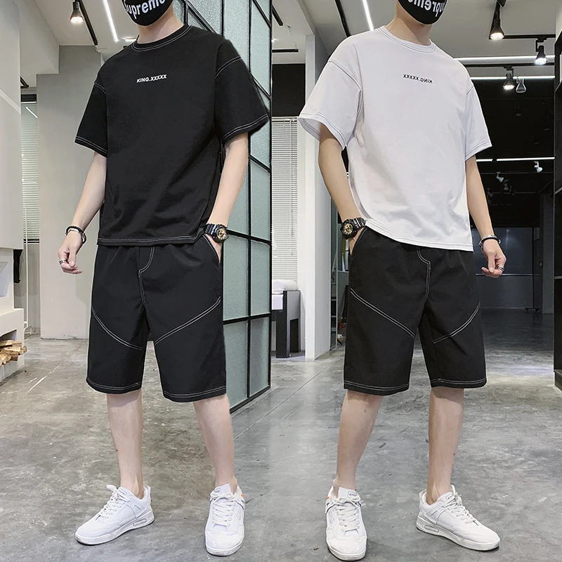 Slim Brand Sportswear Outfits T-shirt Set Summer New Men's Tracksuit Casual Sets Men Sports Suit T-Shirt+Short 2 Piece Sets
Slim Brand Sportswear Outfits T-shirt Set Summer New Men's Tracksuit Casual Sets Men Sports Suit T-Shirt+Short 2 Piece Sets