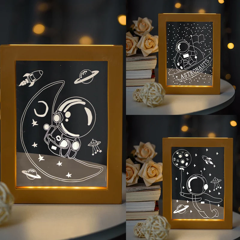 Homhi Photo Frame Night Light Romantic Gift Astronaut Acrylic Led Usb Living Room Bedroom Home Decoration Wood Grain Decoration
Homhi Photo Frame Night Light Romantic Gift Astronaut Acrylic Led Usb Living Room Bedroom Home Decoration Wood Grain Decoration