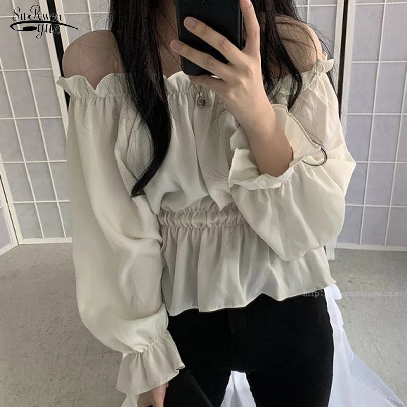 2023 New Comfort Strapless Women Blouse One-line Neck Fashion Flared Sleeve Shirt Lady Waist Slimming Tops Blusas Mujer 15591
2023 New Comfort Strapless Women Blouse One-line Neck Fashion Flared Sleeve Shirt Lady Waist Slimming Tops Blusas Mujer 15591