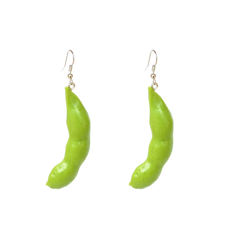 Net red fun earrings creative green pea earrings simple and exaggerated earrings simulation personality edamame earrings
Net red fun earrings creative green pea earrings simple and exaggerated earrings simulation personality edamame earrings
