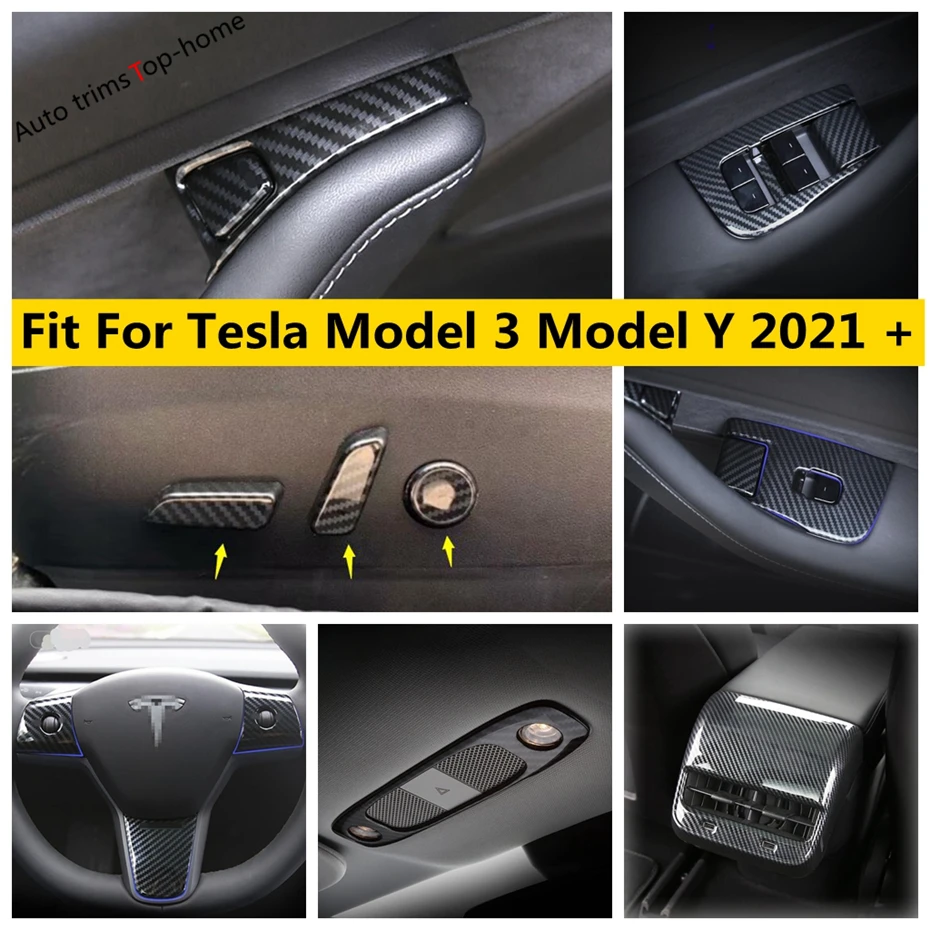 Seat Adjust Panel AC Door Lock Steering Wheel Read Light Cover Trim Carbon Fiber Accessories For Tesla Model 3 Model Y 2021 2022
Seat Adjust Panel AC Door Lock Steering Wheel Read Light Cover Trim Carbon Fiber Accessories For Tesla Model 3 Model Y 2021 2022