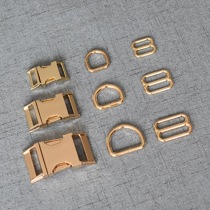 10 Sets 15mm/20mm/25mm Gold Metal D Ring Adjustable Release Buckle For Pet Collar Webbing Cat Necklace Handmade DIY Accessory
10 Sets 15mm/20mm/25mm Gold Metal D Ring Adjustable Release Buckle For Pet Collar Webbing Cat Necklace Handmade DIY Accessory