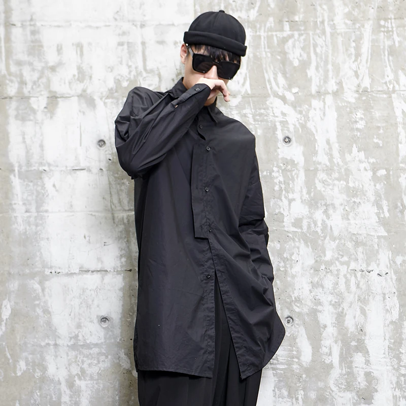 Men's spring and autumn new irregular door lapel design dark Japanese style loose casual large size long sleeve shirt
Men's spring and autumn new irregular door lapel design dark Japanese style loose casual large size long sleeve shirt