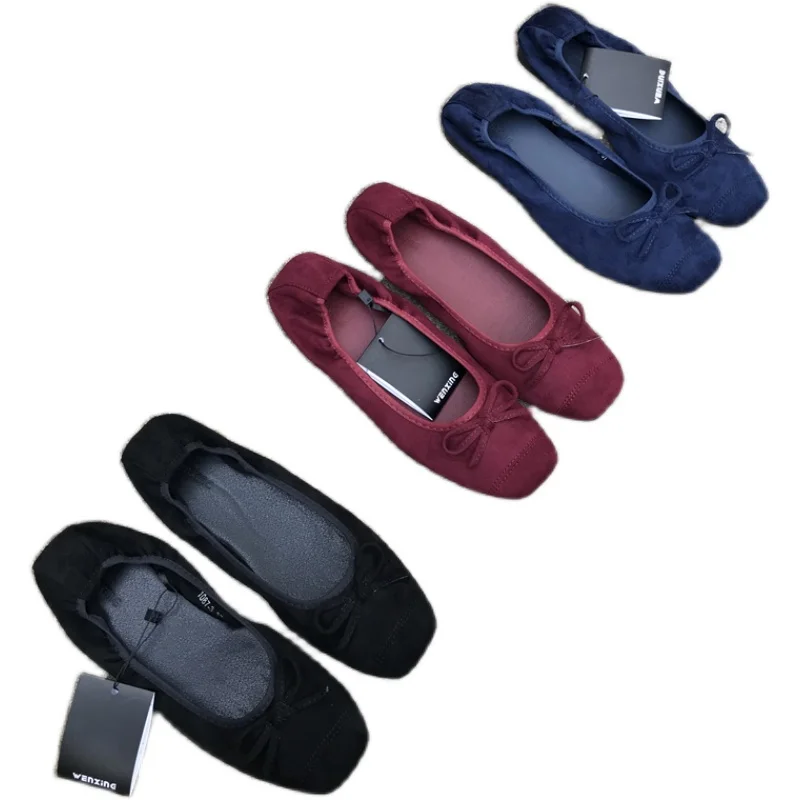 Autumn Flock Ballet Flats Shoes Women Square Toe Slip On Ladies Loafers Soft Bow Moccasins Plus Size EU41 Casual Shoes Female
Autumn Flock Ballet Flats Shoes Women Square Toe Slip On Ladies Loafers Soft Bow Moccasins Plus Size EU41 Casual Shoes Female