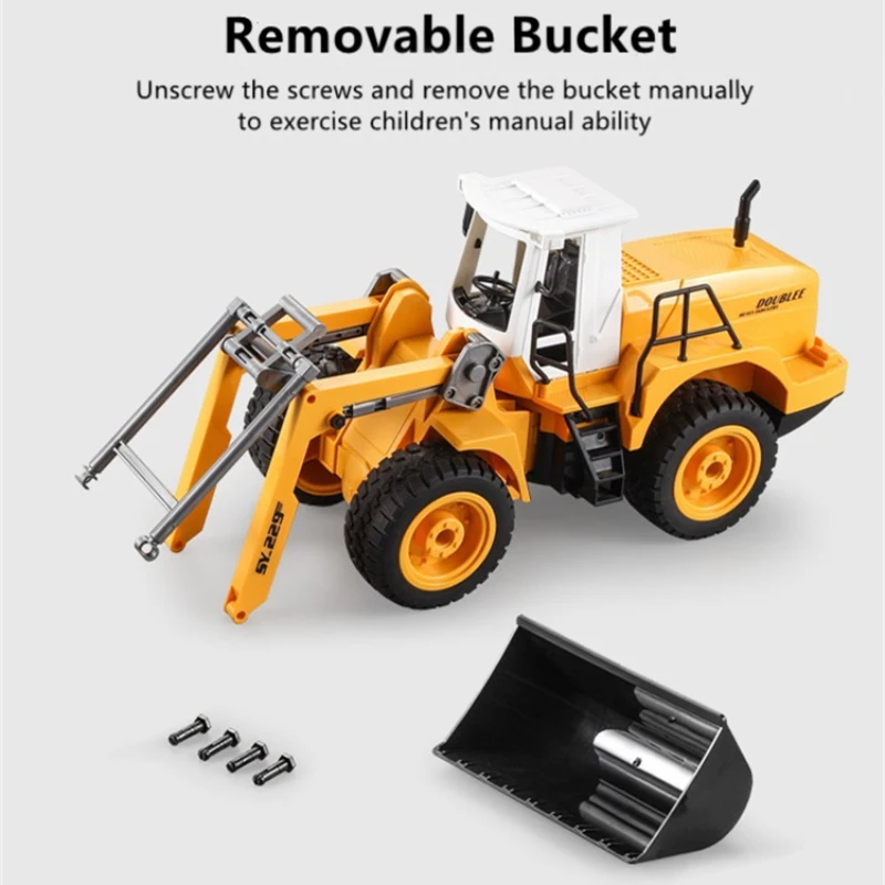 44CM Large 1:20 Four Wheel Manual Bulldozer Construction Vehicle Front 60° Steering Lift/Removable Bucket Loading Truck Kids Toy
44CM Large 1:20 Four Wheel Manual Bulldozer Construction Vehicle Front 60° Steering Lift/Removable Bucket Loading Truck Kids Toy