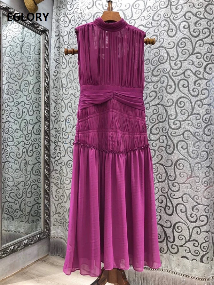 Sleeveless Long Dress 2021 Spring Summer Party Evening Women Stand Neck Pleated Patchwork Casual Long Purple Red White Dress
Sleeveless Long Dress 2021 Spring Summer Party Evening Women Stand Neck Pleated Patchwork Casual Long Purple Red White Dress