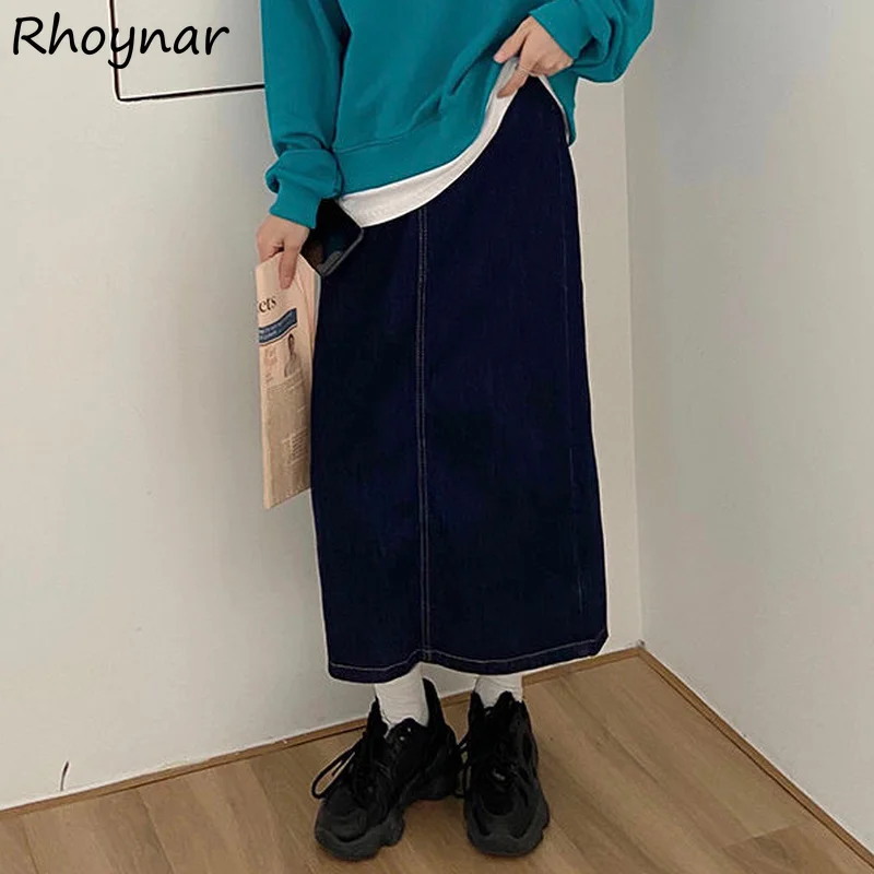 Denim Skirts Women Solid Simple Behind-slit Retro Classic Students Adjustable Waist Fashion Leisure All-match Female Streetwear
Denim Skirts Women Solid Simple Behind-slit Retro Classic Students Adjustable Waist Fashion Leisure All-match Female Streetwear