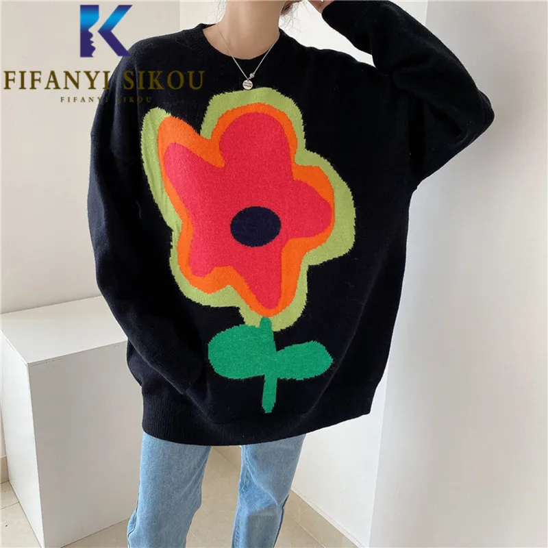 Floral Embroidery Knit Sweater Women O-Neck Long Sleeve Fashion Loose Pullover Female Autumn Winter Casual Korean Chic Sweaters
Floral Embroidery Knit Sweater Women O-Neck Long Sleeve Fashion Loose Pullover Female Autumn Winter Casual Korean Chic Sweaters