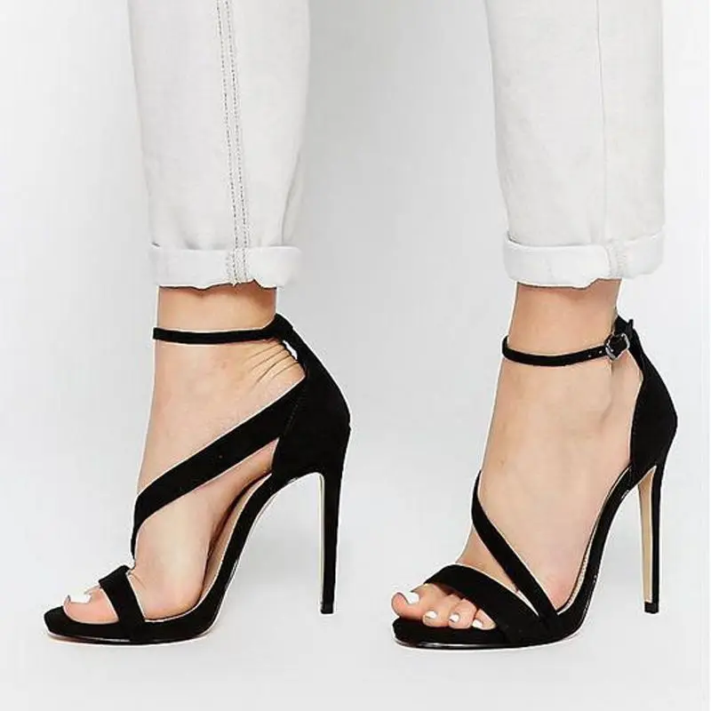 Suede Ankle Buckle Sandals Ladies Open Toe Cut Out High Heels Female Dress Party Fashion Summer Shoes Sexy Women Black
Suede Ankle Buckle Sandals Ladies Open Toe Cut Out High Heels Female Dress Party Fashion Summer Shoes Sexy Women Black