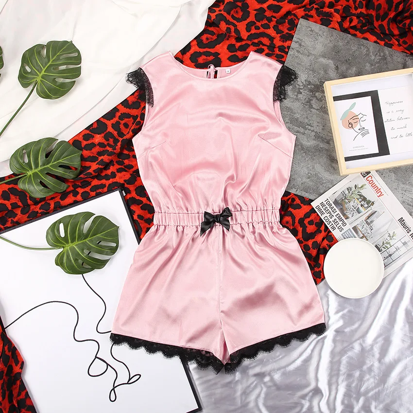 Blackless Satin Women Pajamas Set With Lace Sleepwear Summer New Lounge Wear Loose Lingerie Nightwear 2PCS Sleep Top&Shorts Suit
Blackless Satin Women Pajamas Set With Lace Sleepwear Summer New Lounge Wear Loose Lingerie Nightwear 2PCS Sleep Top&Shorts Suit