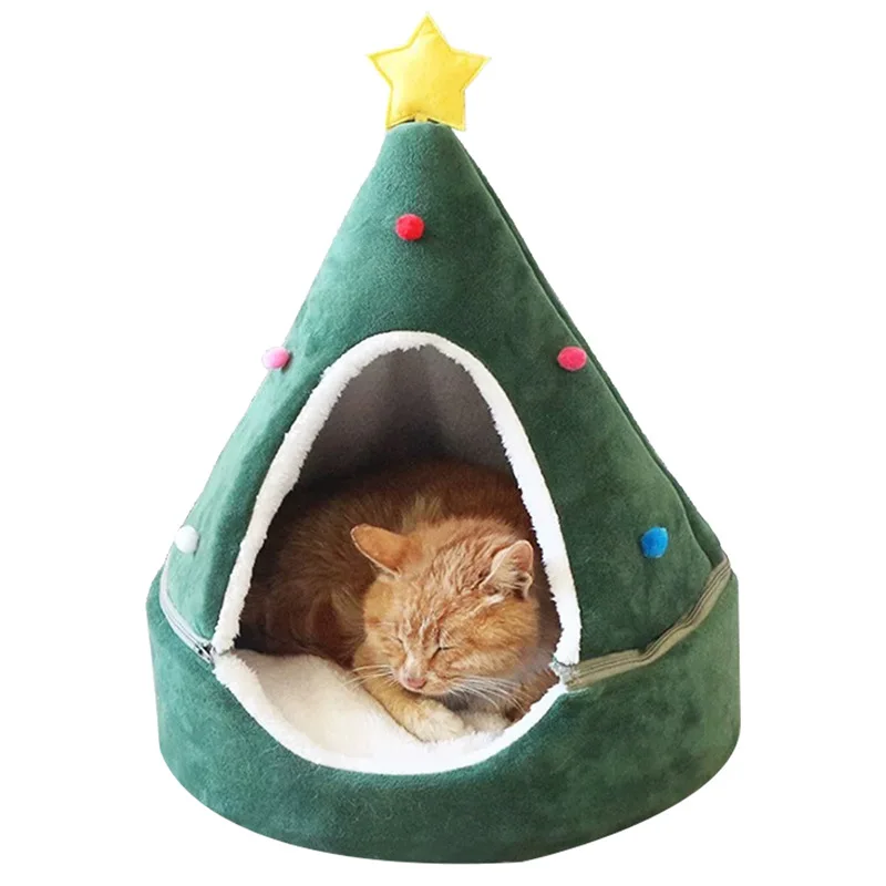 Creative Christmas tree detachable Plush warm pet nest cat dog closed house
Creative Christmas tree detachable Plush warm pet nest cat dog closed house