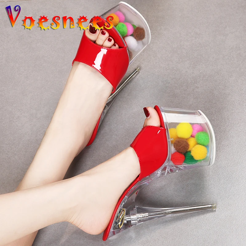 Sexy Nightclub Slippers Summer Platform Striptease Women Shoes Color Hairball Light Shine Super Thin High Heels Catwalk Shoes
Sexy Nightclub Slippers Summer Platform Striptease Women Shoes Color Hairball Light Shine Super Thin High Heels Catwalk Shoes