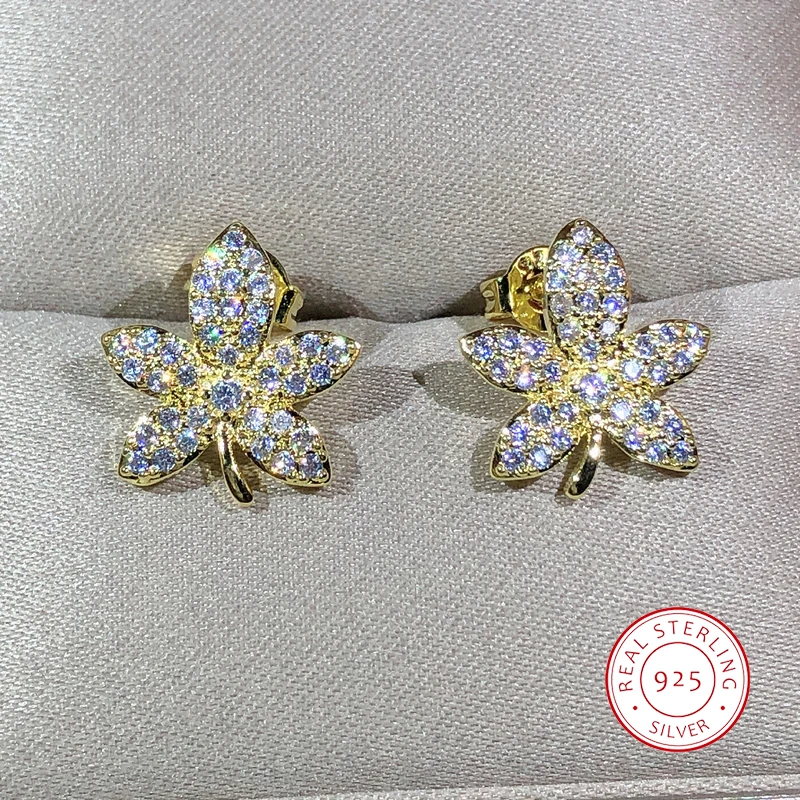 925 Silver Temperament Elegant White Zircon Earrings Leaf-Shaped Earrings Ladies Party Wedding Birthday Jewelry Gifts
925 Silver Temperament Elegant White Zircon Earrings Leaf-Shaped Earrings Ladies Party Wedding Birthday Jewelry Gifts