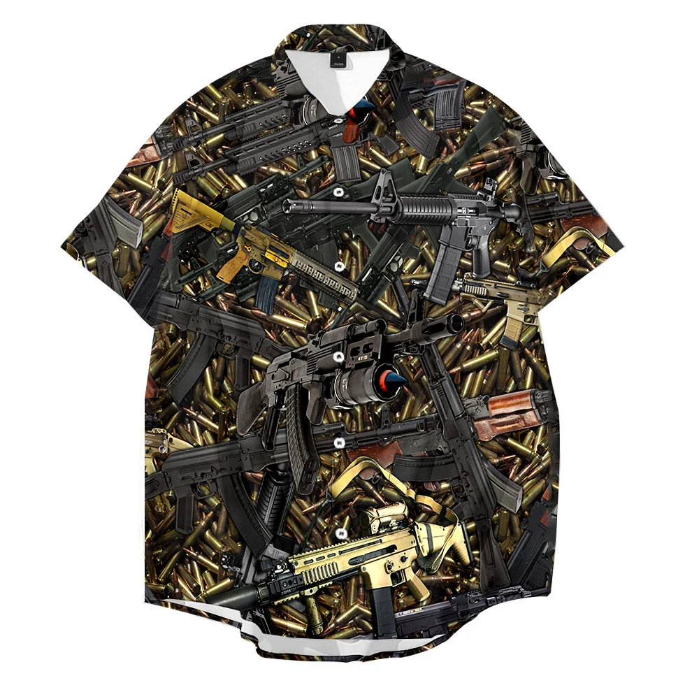 Gun Bullet Military War Men's Casual Short Sleeve Summer Hawaiian Aloha Shirt Men Button Down 3D Print Shirts 2021 New
Gun Bullet Military War Men's Casual Short Sleeve Summer Hawaiian Aloha Shirt Men Button Down 3D Print Shirts 2021 New