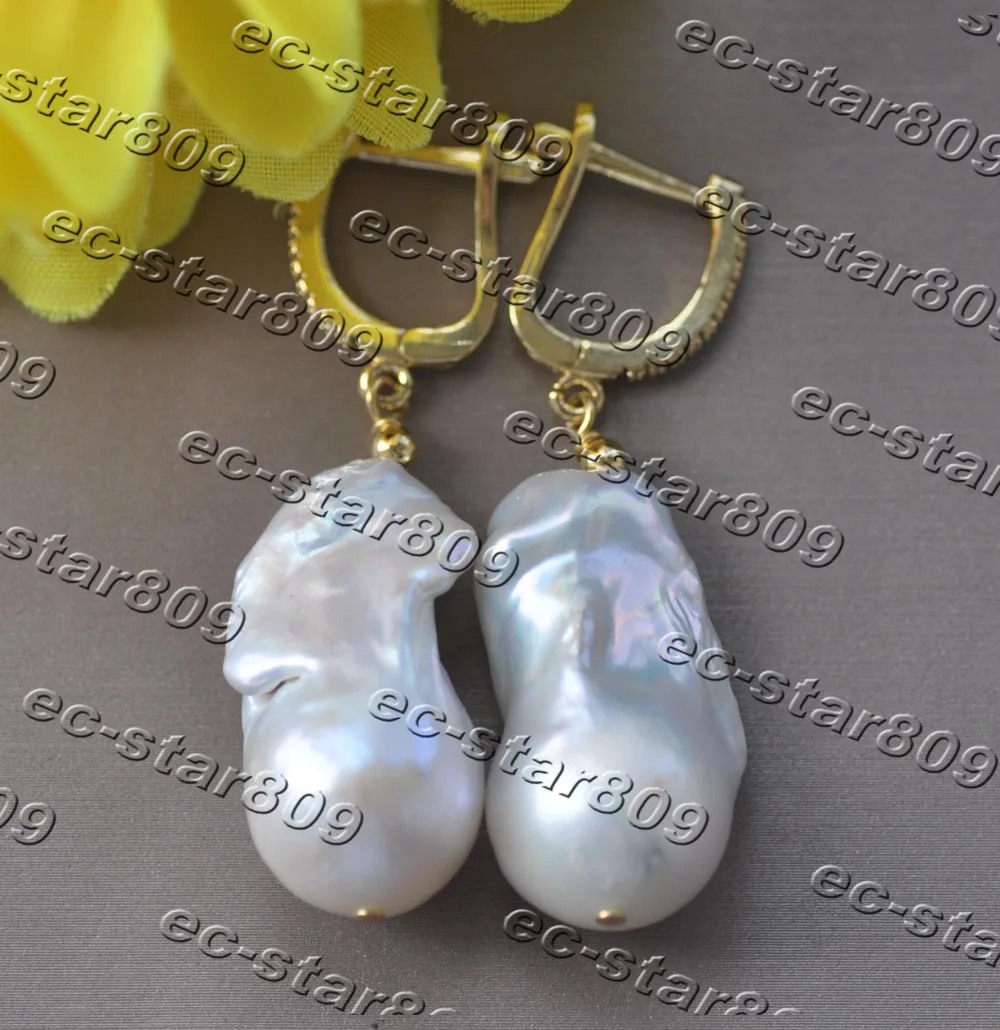 Z11255 28mm White Baroque Keshi Pearl Gold-Plating Dangle Earring CZ Woman Fine Jewelry
Z11255 28mm White Baroque Keshi Pearl Gold-Plating Dangle Earring CZ Woman Fine Jewelry