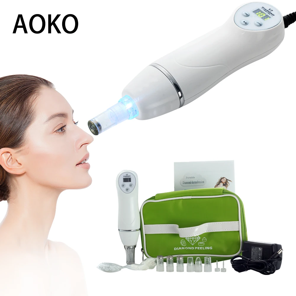AOKO, вакуумный бриллиантовый микродермабразионный аппарат для чистки кожи, пилинга кожи, Глубокая очистка лица, очиститель пор
AOKO, вакуумный бриллиантовый микродермабразионный аппарат для чистки кожи, пилинга кожи, Глубокая очистка лица, очиститель пор