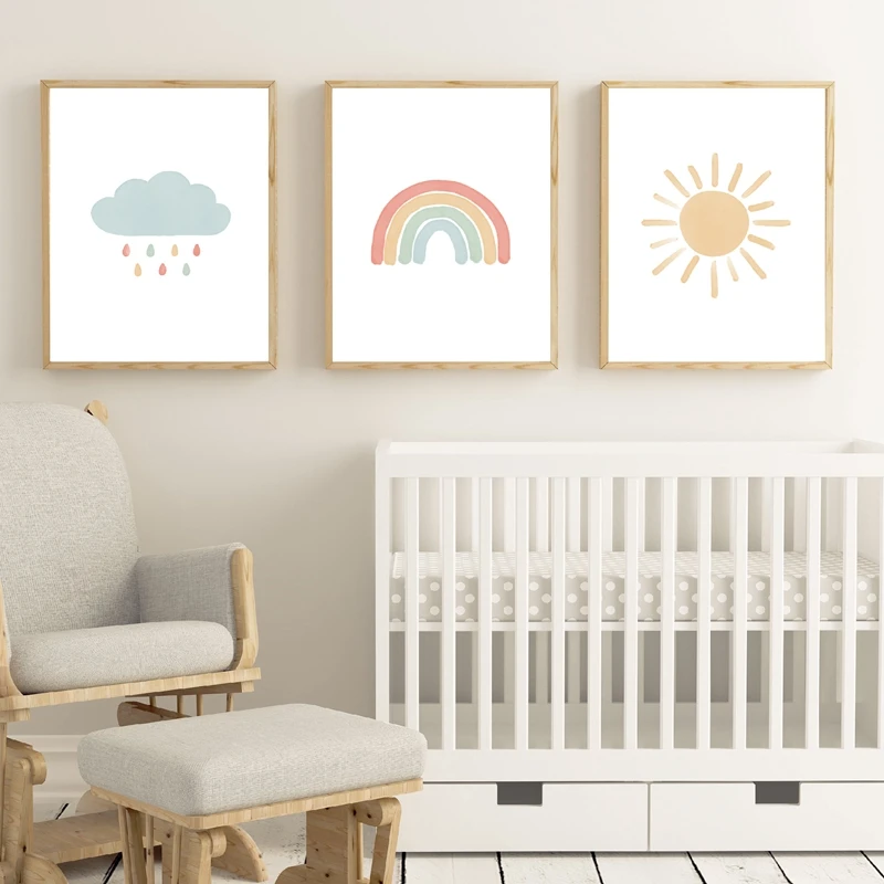Rainbow color kindergarten wall art canvas painting Nordic posters and prints cartoon wall pictures baby kids room decoration
Rainbow color kindergarten wall art canvas painting Nordic posters and prints cartoon wall pictures baby kids room decoration