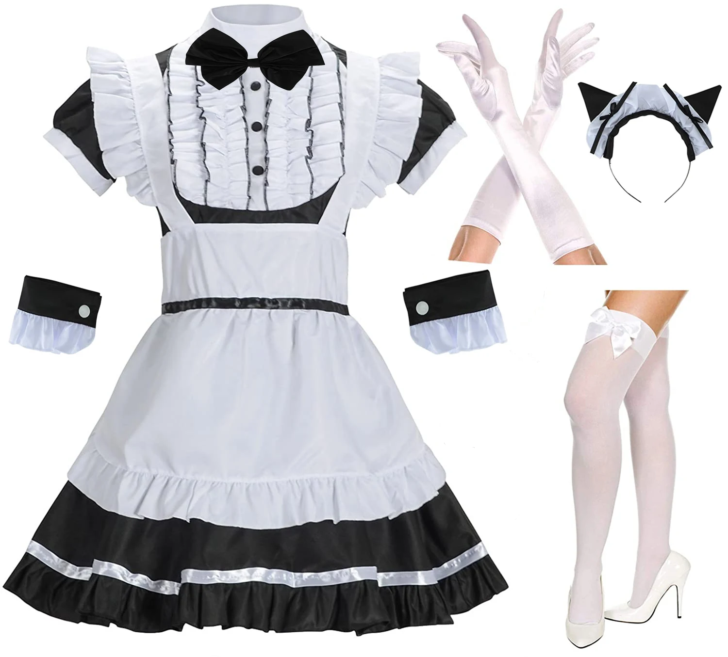 Gothic Kawaii Lolita Dress Sexy Maid Outfit Cosplay Anime for Women Erotic Fancy Dress Japanese Skirt with Socks Gloves Set
Gothic Kawaii Lolita Dress Sexy Maid Outfit Cosplay Anime for Women Erotic Fancy Dress Japanese Skirt with Socks Gloves Set