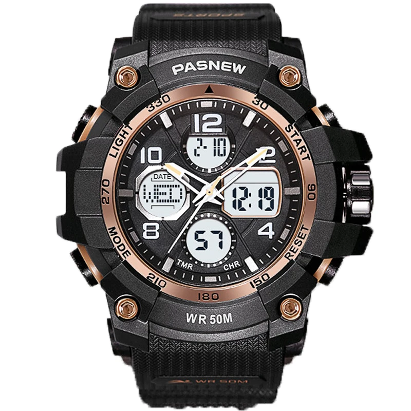 Top Sport Brand PASNEW Watches Men Waterproof Swim Watches Fashion Outdoor Sport Dual Display Analog Digital Quartz Watches Men
Top Sport Brand PASNEW Watches Men Waterproof Swim Watches Fashion Outdoor Sport Dual Display Analog Digital Quartz Watches Men