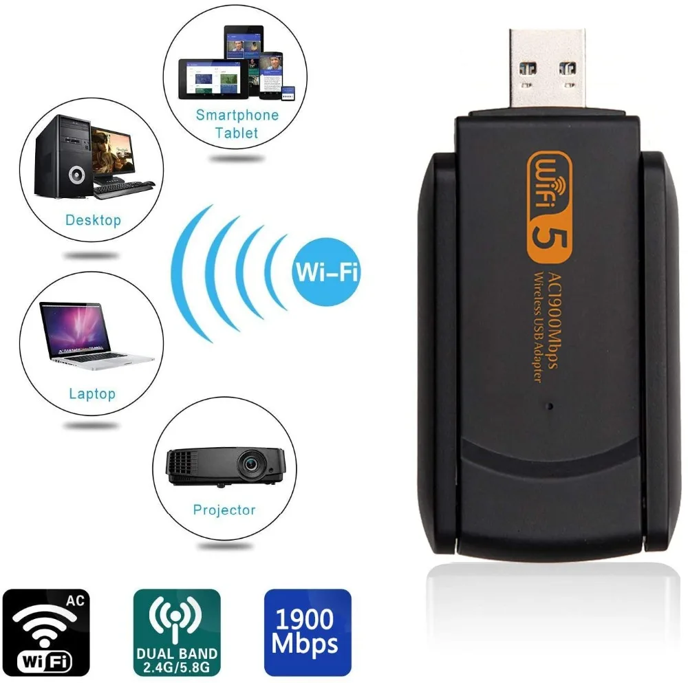 10pcs Wireless USB WiFi Adapter 1900Mbps Dongle Network Card Dual Band WiFI Receiver
10pcs Wireless USB WiFi Adapter 1900Mbps Dongle Network Card Dual Band WiFI Receiver