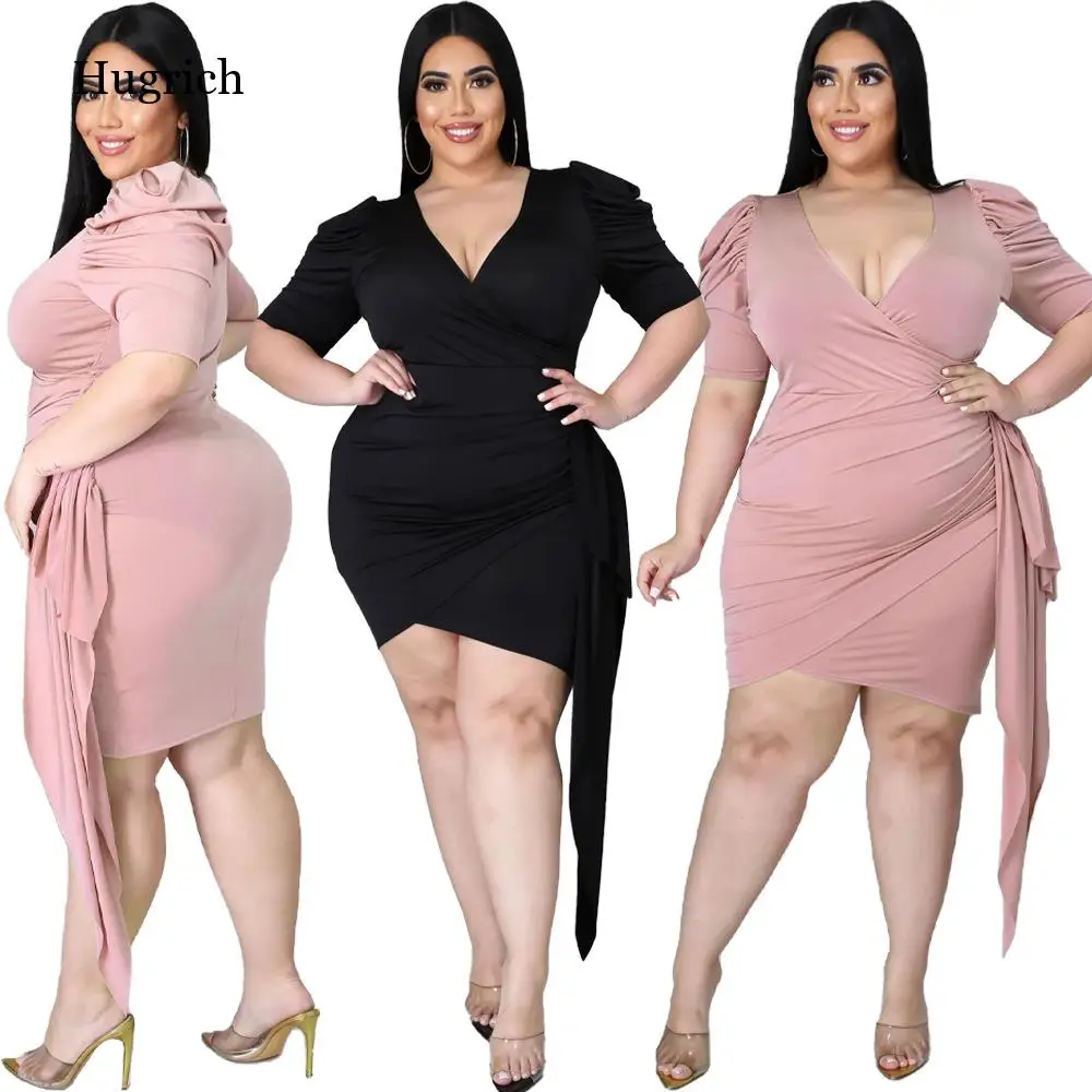 Solid Color Women's Fashion Belt Sexy V Neck Personality Pleated Puff Sleeve Irregular Nightclub Dress Dropshipping
Solid Color Women's Fashion Belt Sexy V Neck Personality Pleated Puff Sleeve Irregular Nightclub Dress Dropshipping