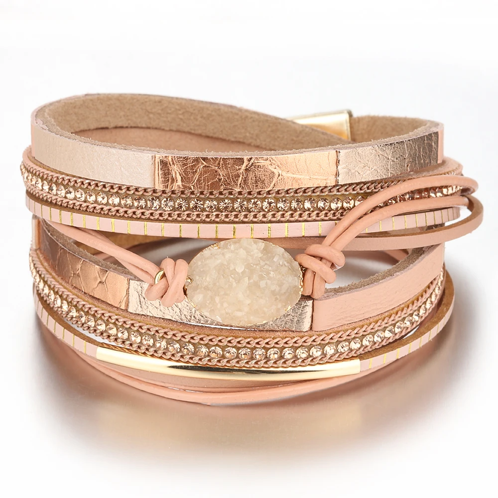 ZG Bracelet for Women New Fashion Long Stitching Leather Ladies Handmade Chain Woven Natural Stone Accessories Jewelry Wholesale
ZG Bracelet for Women New Fashion Long Stitching Leather Ladies Handmade Chain Woven Natural Stone Accessories Jewelry Wholesale