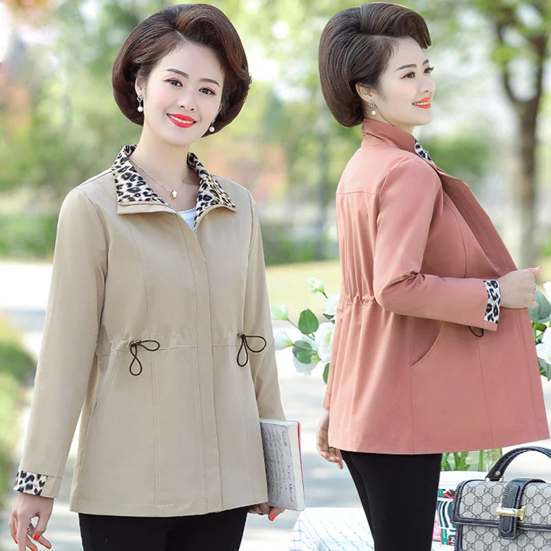 Middle-aged Elderly Women's Coat Mid-Long Drawstring Zipper Casual Jacket Spring Autumn Outerwear Tops Short Windbreaker 5XL
Middle-aged Elderly Women's Coat Mid-Long Drawstring Zipper Casual Jacket Spring Autumn Outerwear Tops Short Windbreaker 5XL