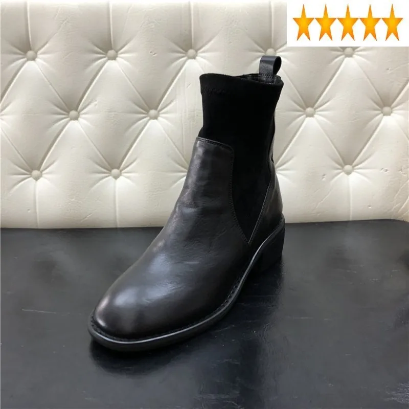 On Winter Fashion Womens Slip Motorcycle Genuine Leather Ankle Patchwork Round Toe Low Heels Biker Shoes Punk Ladies Boots
On Winter Fashion Womens Slip Motorcycle Genuine Leather Ankle Patchwork Round Toe Low Heels Biker Shoes Punk Ladies Boots