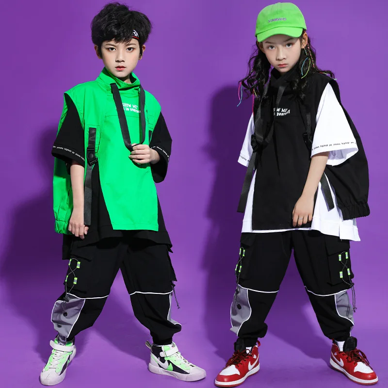HIP HOP DANCE COSTUMES KIDS Girls Boys Vest T-shirt Overalls Suit Hiphop Jazz Drum Clothes for Stage Competition Concert Show
HIP HOP DANCE COSTUMES KIDS Girls Boys Vest T-shirt Overalls Suit Hiphop Jazz Drum Clothes for Stage Competition Concert Show
