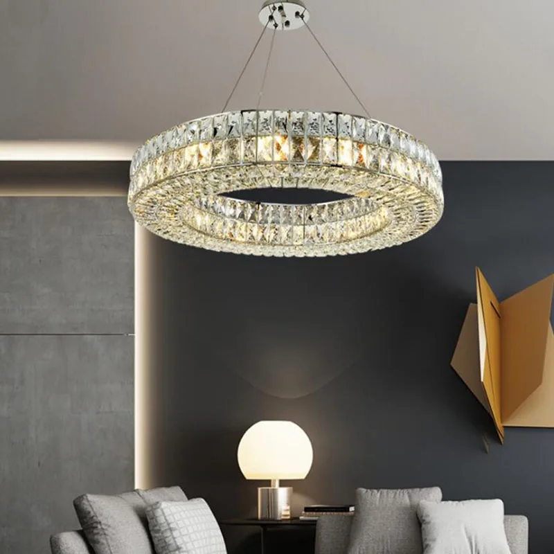 Ring Chandelier Modern Chandelier Lighting For Living Room Chrome Crystal Lamp Dining Room LED lamp Hanging Light Fixture
Ring Chandelier Modern Chandelier Lighting For Living Room Chrome Crystal Lamp Dining Room LED lamp Hanging Light Fixture