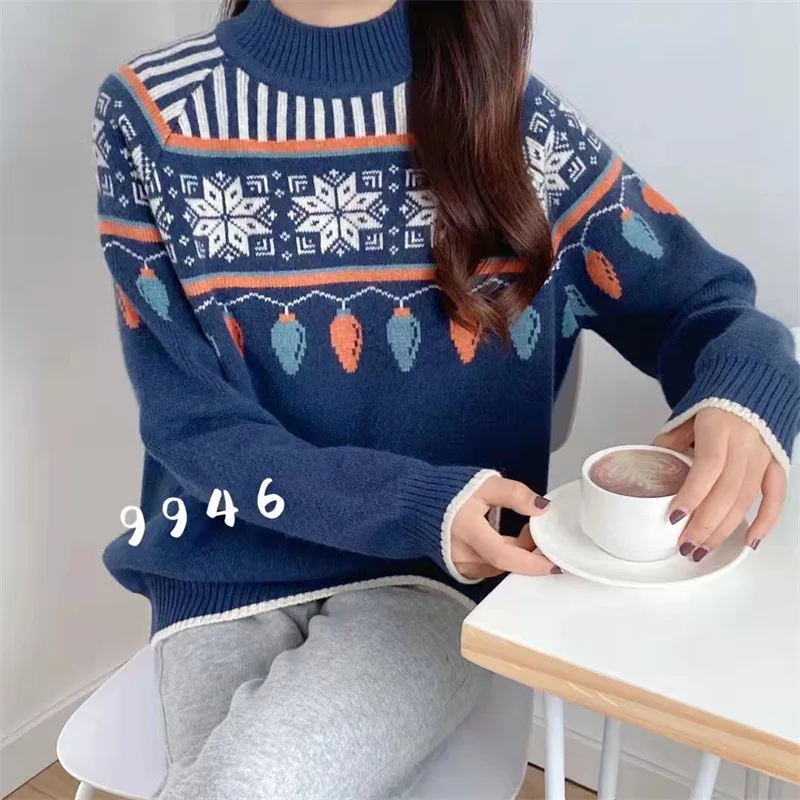 9946 Autumn Winter Women Knitted Sweater Red Embroidered Fashion Loose Long Sleeve Korean Office Lady Versatile Female Pullovers
9946 Autumn Winter Women Knitted Sweater Red Embroidered Fashion Loose Long Sleeve Korean Office Lady Versatile Female Pullovers