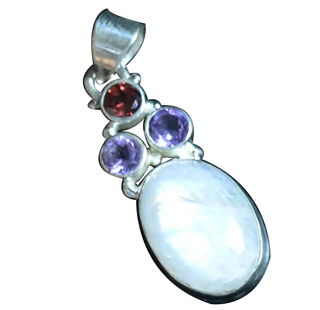 Genuine Blue Fire Moonstone + Amethyst Pendant 925 Sterling Silver,41.2 mm, 2SP0794
Genuine Blue Fire Moonstone + Amethyst Pendant 925 Sterling Silver,41.2 mm, 2SP0794