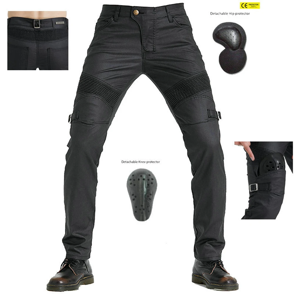 Motorcycle jeans High-quality men and women coated leather pants retro locomotive riding pants racing pants protective gear Hot
Motorcycle jeans High-quality men and women coated leather pants retro locomotive riding pants racing pants protective gear Hot